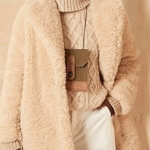 oversized Sherpa cocoon coat ( Ivory )